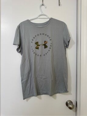 Under Armour Gray Short Sleeve Tee with Camo Logo